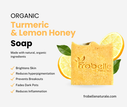 organic turmeric and lemon honey soap frobelle naturale